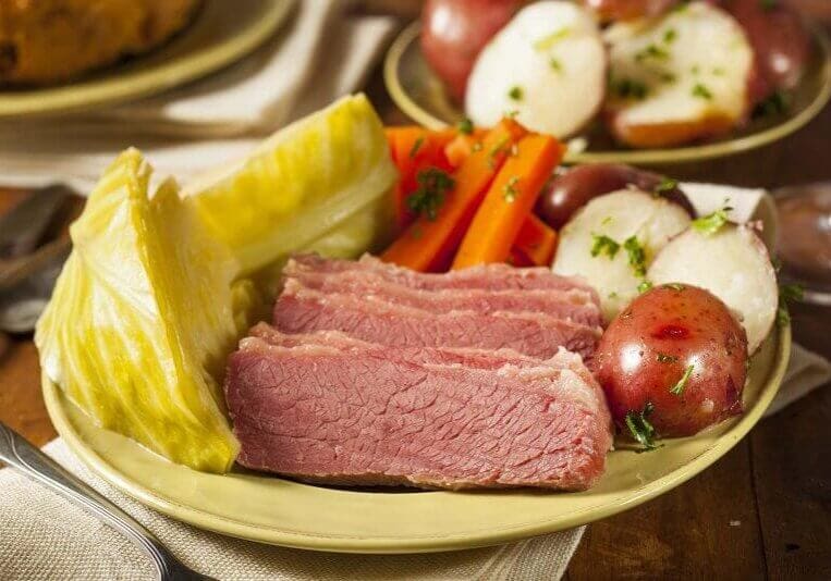 Homemade Corned Beef and Cabbage with Potatoes and Carrots