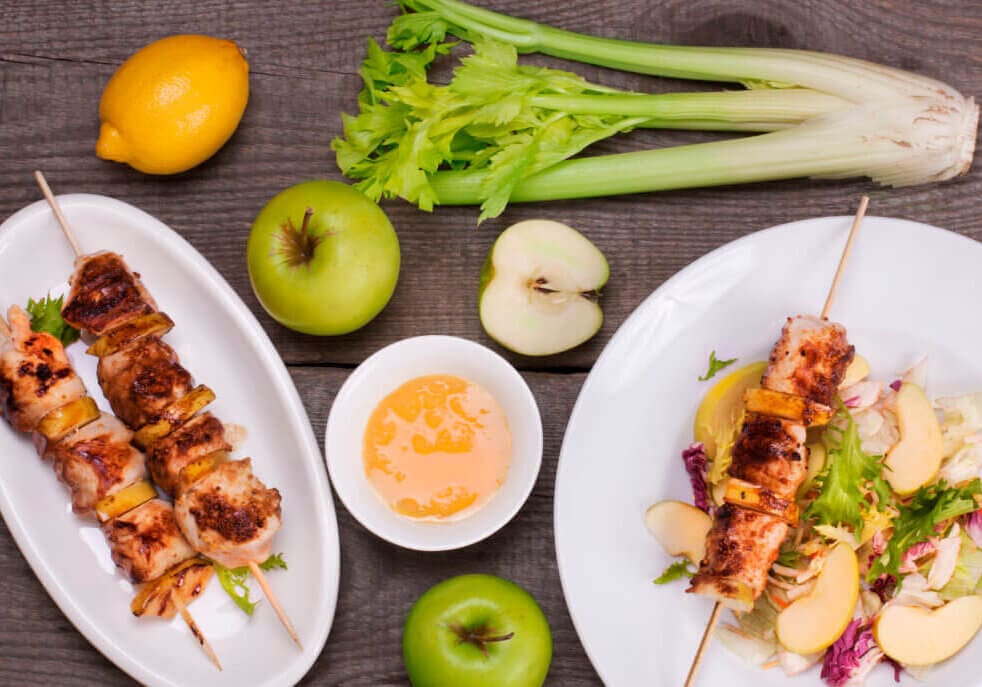 Chicken and Apple Skewers
